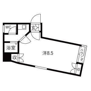 1K 間取り図