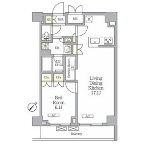 1LDK 間取り図