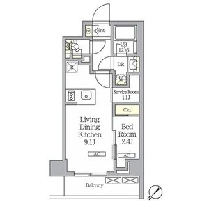 1LDK 間取り図