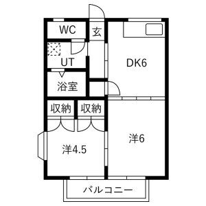 2DK 間取り図