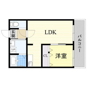 1LDK 間取り図