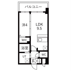 1LDK 間取り図