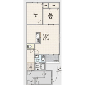2LDK 間取り図