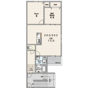 2LDK 間取り図