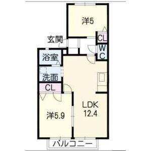 2LDK 間取り図