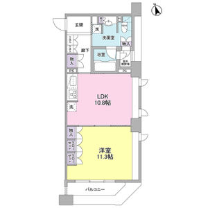 1LDK 間取り図