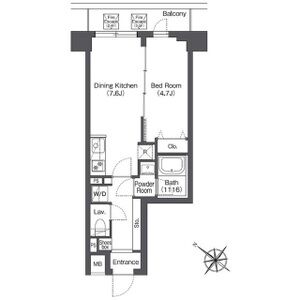 1DK 間取り図