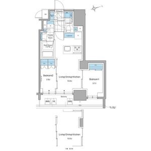 2LDK 間取り図