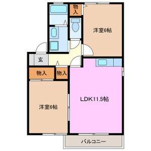 2LDK 間取り図