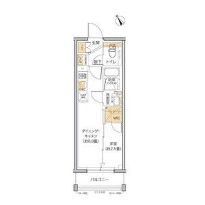 1DK 間取り図