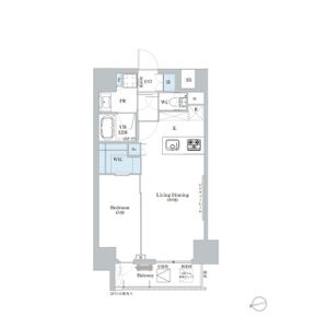 1LDK 間取り図