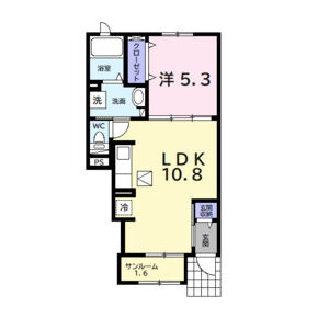 1LDK 間取り図