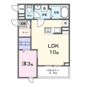 1LDK 間取り図