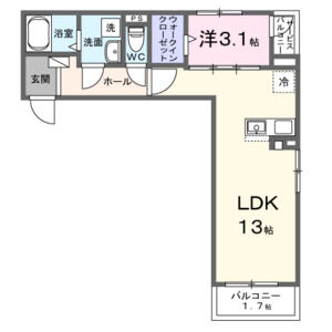 1LDK 間取り図