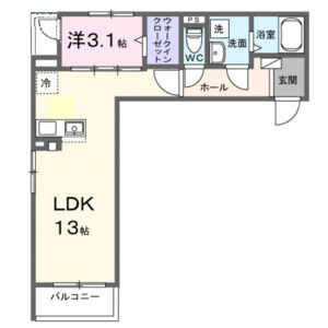 1LDK 間取り図