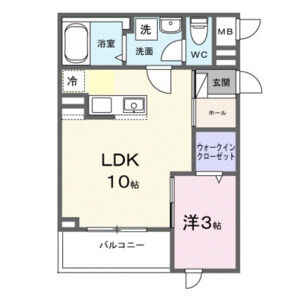 1LDK 間取り図