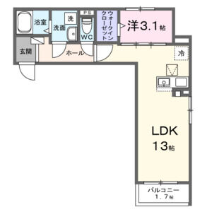 1LDK 間取り図