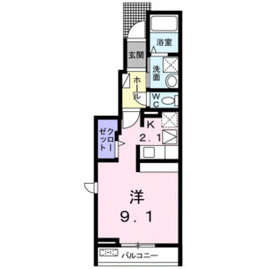 1K 間取り図