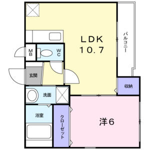 1LDK 間取り図