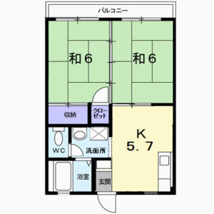 2DK 間取り図