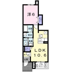 1LDK 間取り図