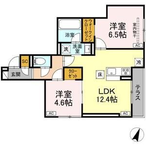 2LDK 間取り図