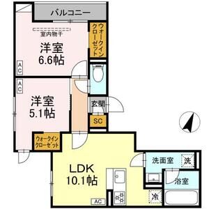 2LDK 間取り図