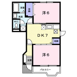 2DK 間取り図
