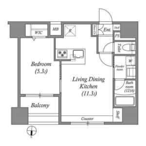 1LDK 間取り図
