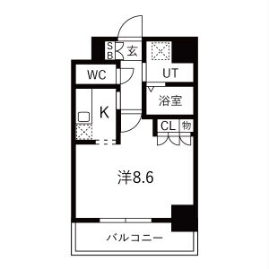 1K 間取り図
