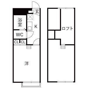 1K 間取り図