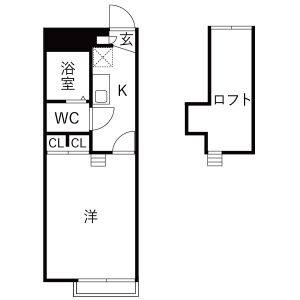 1K 間取り図