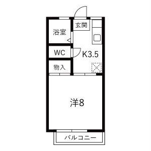 1K 間取り図