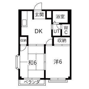 2DK 間取り図