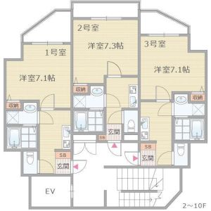 1K 間取り図