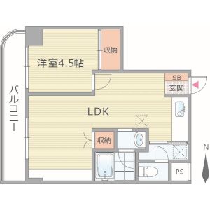 1LDK 間取り図