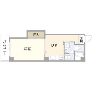 1DK 間取り図