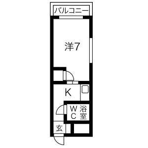 1K 間取り図