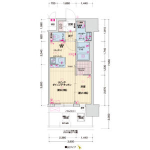 1LDK 間取り図