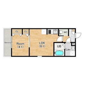 1LDK 間取り図