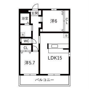 2LDK 間取り図