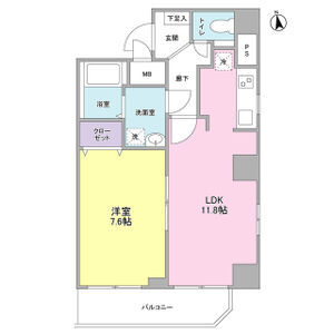 1LDK 間取り図