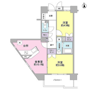 2LDK 間取り図