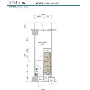 1K 間取り図