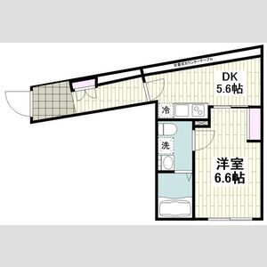1DK 間取り図