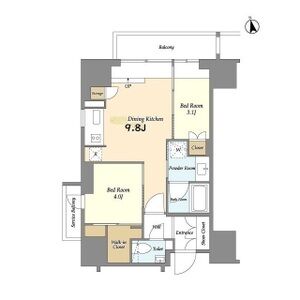 2DK 間取り図