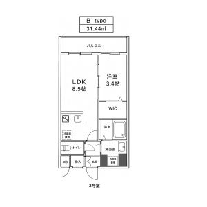 1LDK 間取り図