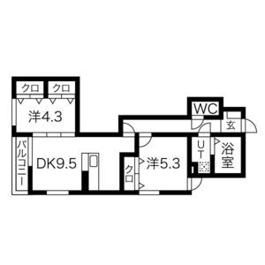 2DK 間取り図