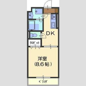 1DK 間取り図