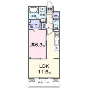 1LDK 間取り図